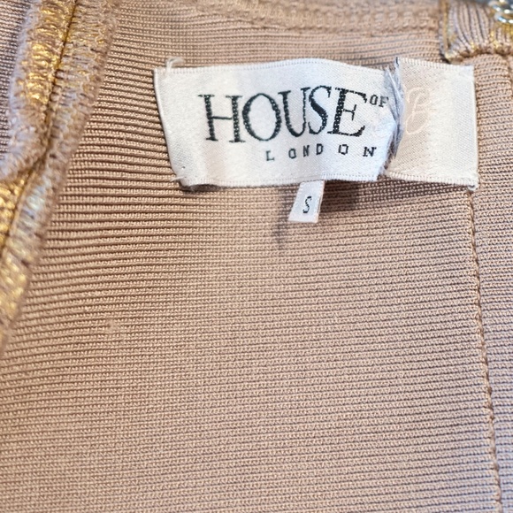 Consigned* Gold Textured Spandex Crop Top, Sz Sm - Picture 4 of 4